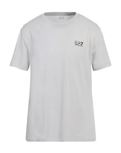Ea7 Man T-shirt Light Grey Size Xxl Cotton