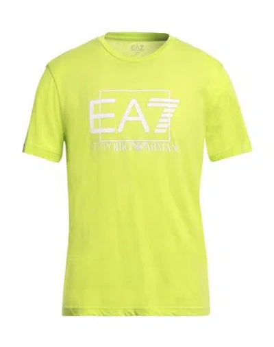 Ea7 Man T-shirt Lime Green Size 3xl Cotton