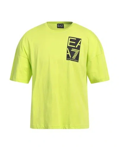 Ea7 Man T-shirt Lime Green Size 3xl Cotton In Green