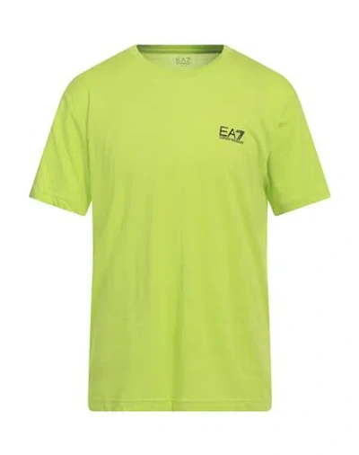 Ea7 Man T-shirt Lime Green Size Xxl Cotton In Green
