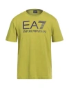 Ea7 Man T-shirt Lime Green Size Xxl Cotton In Green