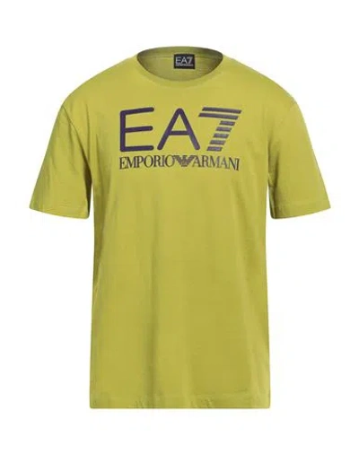 Ea7 Man T-shirt Lime Green Size Xxl Cotton