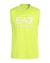 Ea7 Man T-shirt Lime Green Size Xxl Cotton In Green