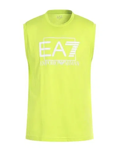 Ea7 Man T-shirt Lime Green Size Xxl Cotton