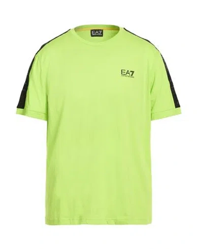 Ea7 Man T-shirt Lime Green Size Xxl Cotton