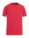 Ea7 Man T-shirt Magenta Size Xl Cotton, Elastane In Pink