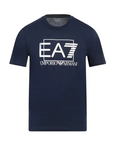 Ea7 Man T-shirt Midnight Blue Size 3xl Cotton