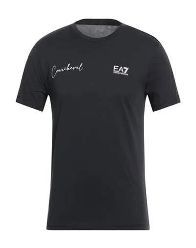 Ea7 Man T-shirt Midnight Blue Size 3xl Cotton