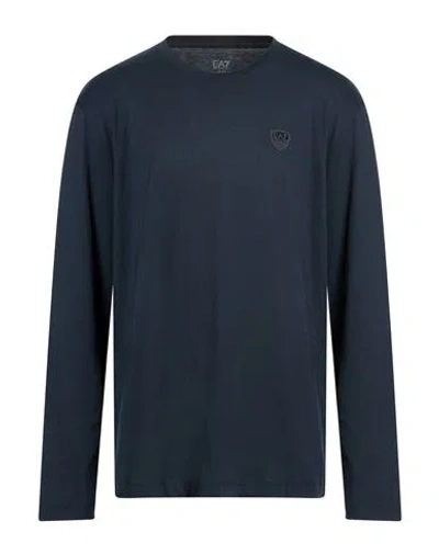 Ea7 Man T-shirt Midnight Blue Size 3xl Cotton
