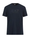 Ea7 Man T-shirt Midnight Blue Size Xl Cotton, Elastane