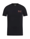 Ea7 Man T-shirt Midnight Blue Size Xs Cotton, Elastane In Black