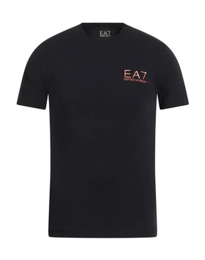 Ea7 Man T-shirt Midnight Blue Size Xs Cotton, Elastane