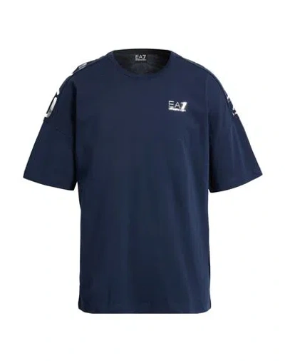 Ea7 Man T-shirt Midnight Blue Size Xxl Cotton