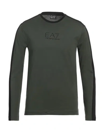 Ea7 Man T-shirt Military Green Size 3xl Cotton