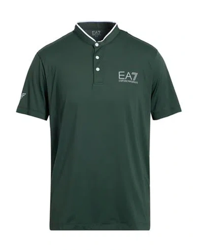 Ea7 Man T-shirt Military Green Size 3xl Polyamide, Elastane