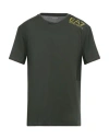 Ea7 Man T-shirt Military Green Size 3xl Polyester, Elastane In Green