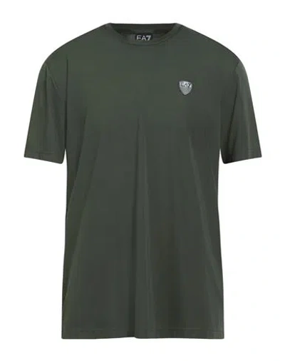 Ea7 Man T-shirt Military Green Size 3xl Viscose, Polyamide, Elastane