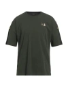 Ea7 Man T-shirt Military Green Size M Cotton