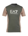 Ea7 Man T-shirt Military Green Size S Cotton