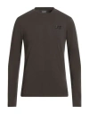Ea7 Man T-shirt Military Green Size Xl Cotton, Elastane In Brown