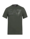 Ea7 Man T-shirt Military Green Size Xs Cotton