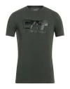 Ea7 Man T-shirt Military Green Size Xs Cotton, Elastane