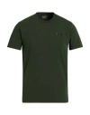 Ea7 Man T-shirt Military Green Size Xxl Cotton, Elastane