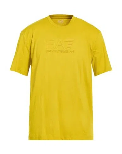 Ea7 Man T-shirt Mustard Size Xxl Cotton In Yellow