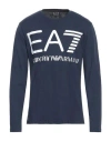 Ea7 Man Sweatshirt Navy Blue Size 3xl Cotton In Navy Blue