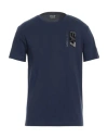 Ea7 Man T-shirt Navy Size Xxl Cotton, Elastane In Navy Blue