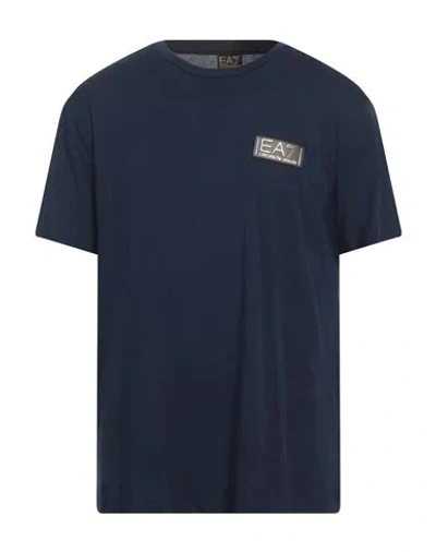 Ea7 Man T-shirt Navy Size 3xl Cotton In Navy