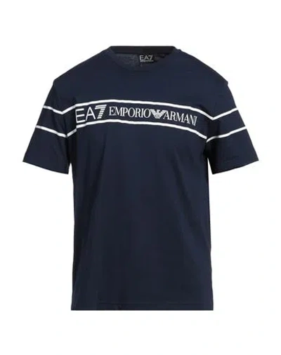 Ea7 Man T-shirt Navy Size 3xl Cotton In Navy