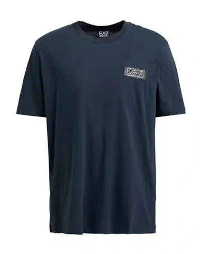 Ea7 Man T-shirt Navy Size 3xl Cotton In Blue