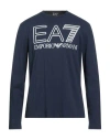 Ea7 Man T-shirt Navy Size 3xl Cotton In Blue