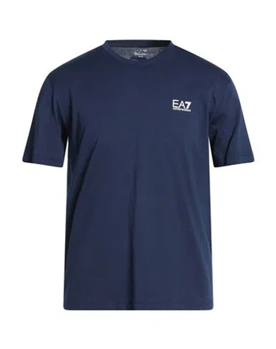 Ea7 Man T-shirt Navy Size 3xl Cotton In Blue
