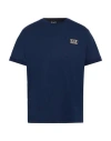 Ea7 Man T-shirt Navy Size 3xl Cotton, Elastane, Polyamide, Polyester In Blue
