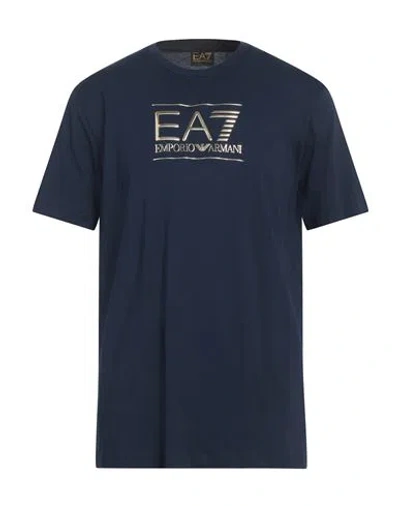 Ea7 Man T-shirt Navy Size 3xl Cotton