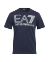 Ea7 Man T-shirt Midnight Blue Size Xxl Cotton In Navy