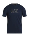 Ea7 Man T-shirt Navy Size Xxl Cotton In Blue