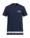 Ea7 Man T-shirt Navy Size Xxl Cotton, Elastane In Blue