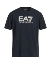 Ea7 Man T-shirt Navy Size Xxl Cotton, Elastane In Blue