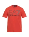 Ea7 Man T-shirt Orange Size 3xl Cotton