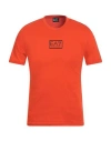 Ea7 Man T-shirt Orange Size 3xl Cotton In Orange