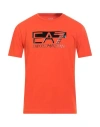 Ea7 Man T-shirt Orange Size 3xl Cotton, Elastane