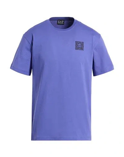 Ea7 Man T-shirt Purple Size Xxl Cotton In Black