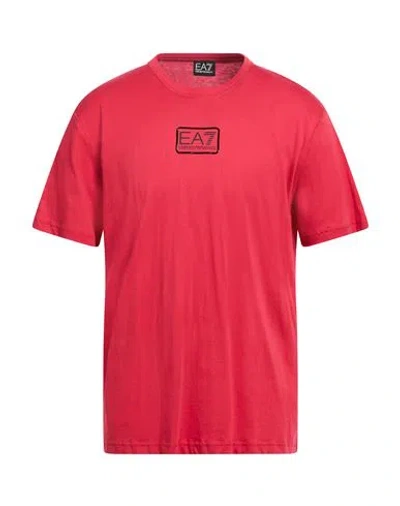 Ea7 Man T-shirt Red Size Xxl Cotton