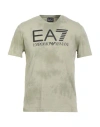 Ea7 Man T-shirt Sage Green Size Xxl Cotton In Green