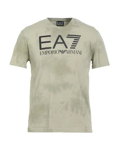 Ea7 Man T-shirt Sage Green Size Xxl Cotton