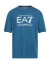 Ea7 Man T-shirt Slate Blue Size 3xl Cotton