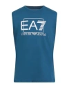 Ea7 Man T-shirt Slate Blue Size Xxl Cotton